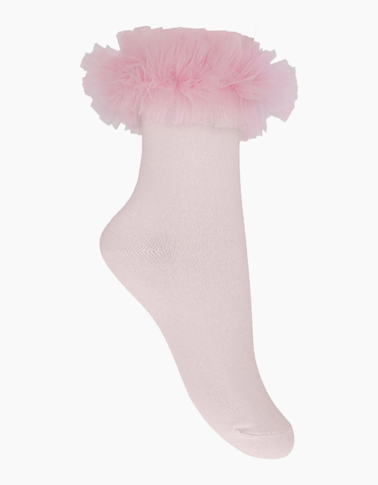 Girls Pale Pink Tutu Ankle Socks