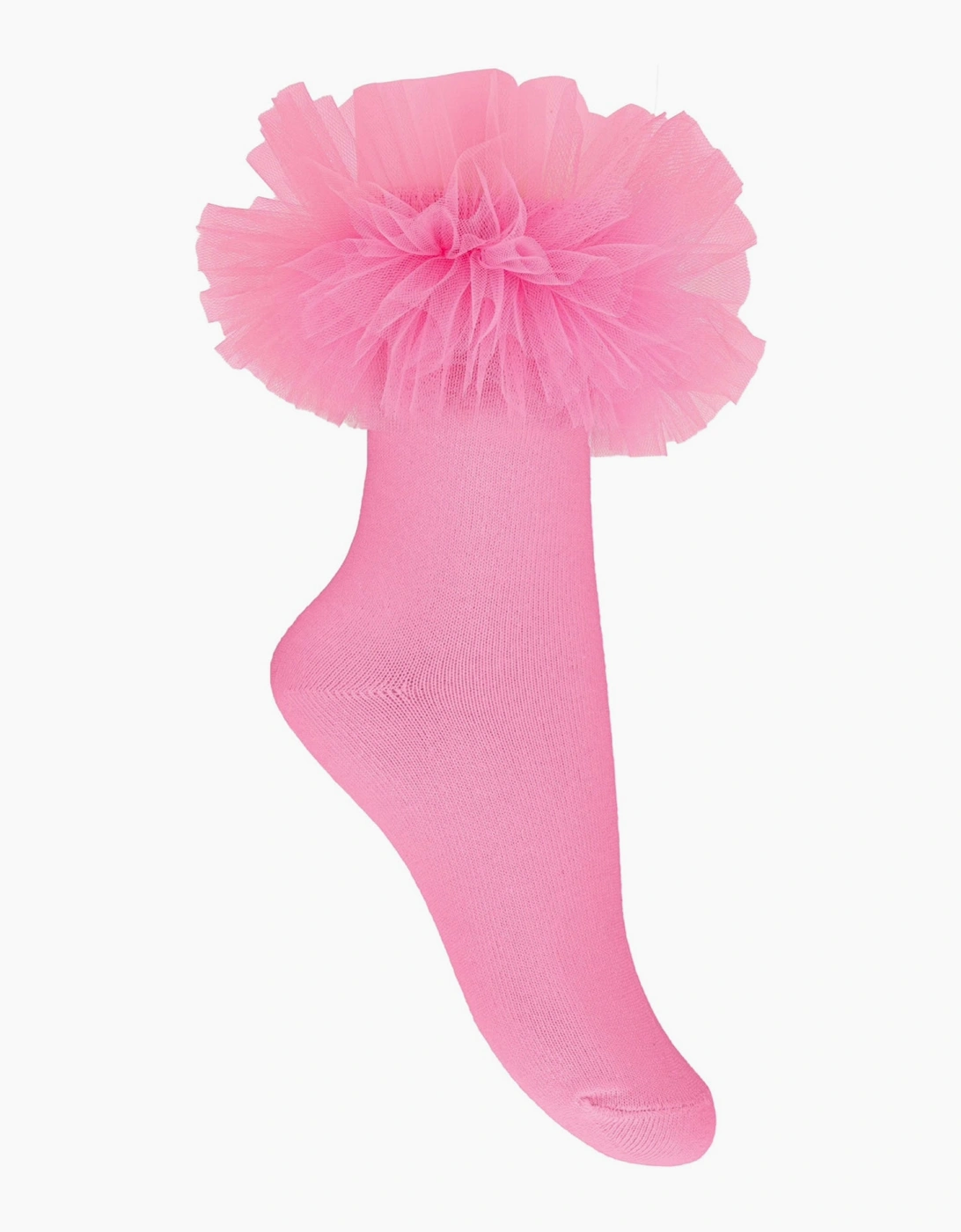 Girls Fuchsia Pink Tutu Ankle Socks, 2 of 1