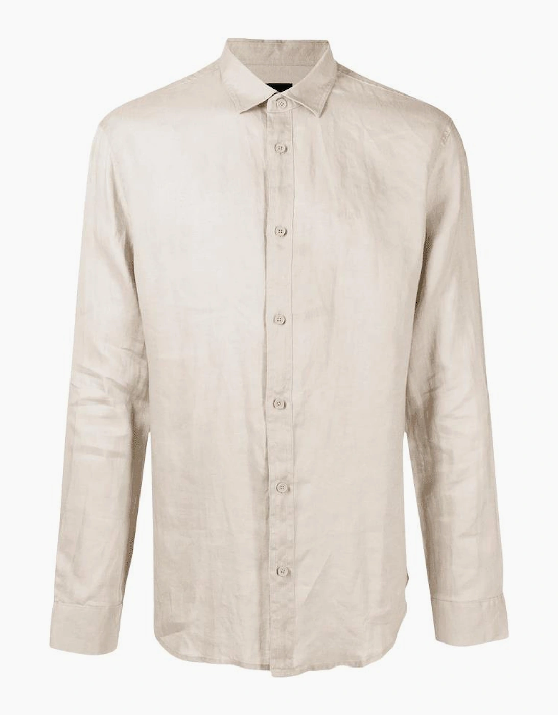Linen Long Sleeve Beige Shirt, 4 of 3