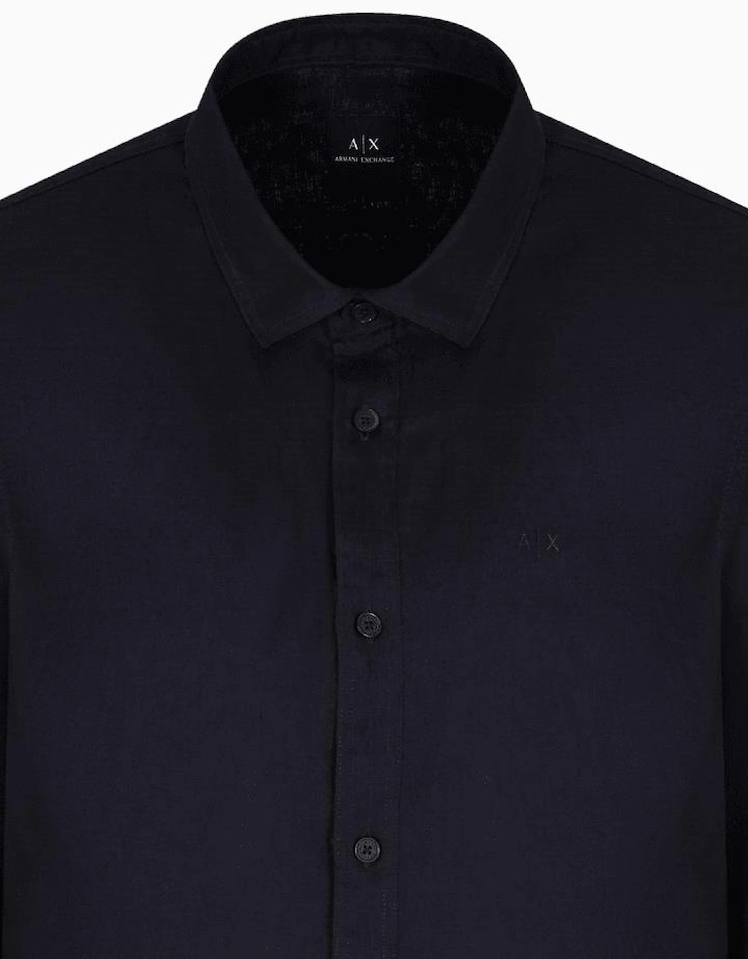 Linen Long Sleeve Black Shirt