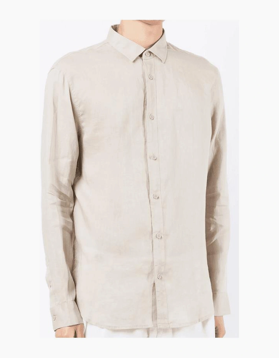 Linen Long Sleeve Beige Shirt
