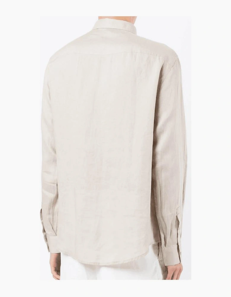 Linen Long Sleeve Beige Shirt