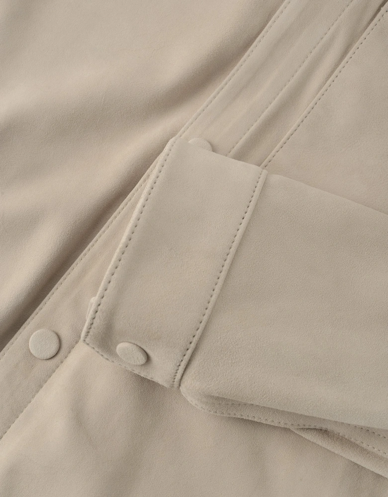 C Molot Leather Jacket Beige