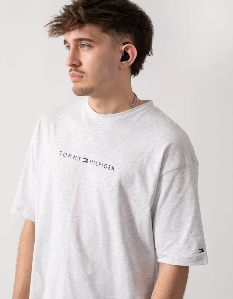 Tommy Hilfiger Logo Mens Lounge Tee - Ice Grey Heather