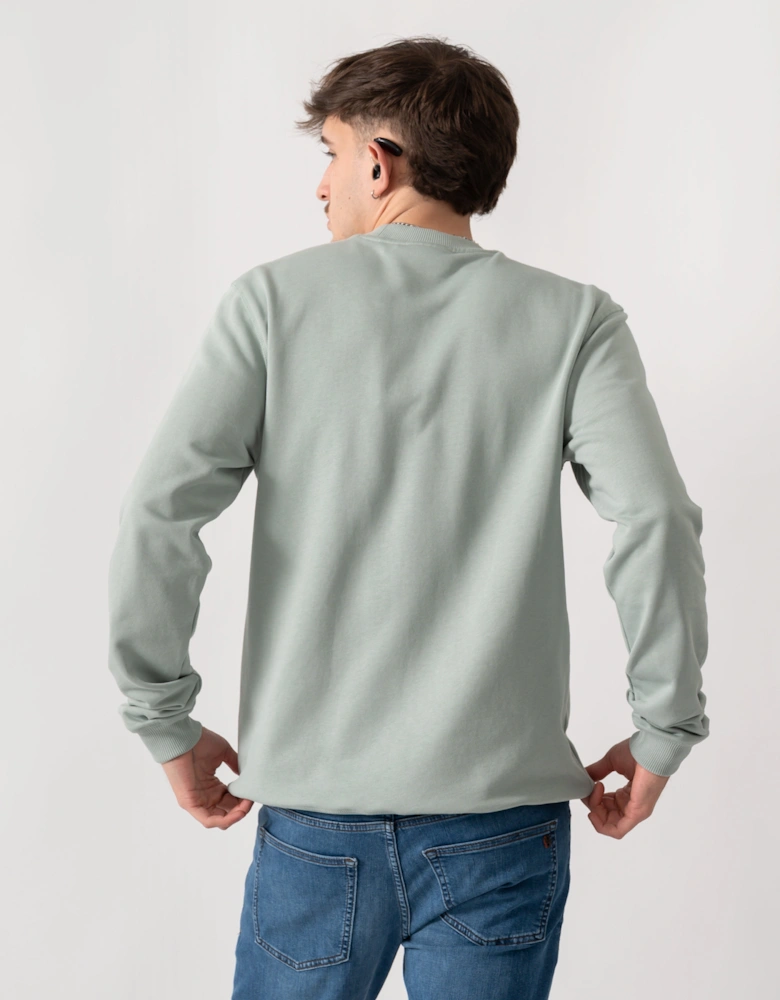 Fjallraven 1960 Logo Badge Mens Sweatshirt - Misty Green 674
