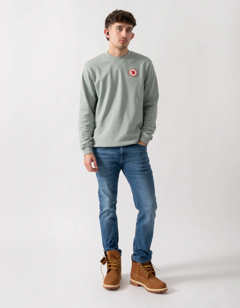 Fjallraven 1960 Logo Badge Mens Sweatshirt - Misty Green 674