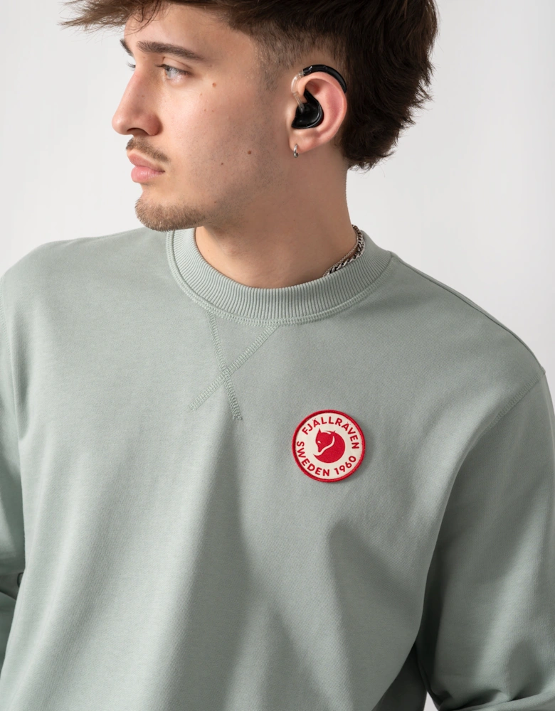 Fjallraven 1960 Logo Badge Mens Sweatshirt - Misty Green 674