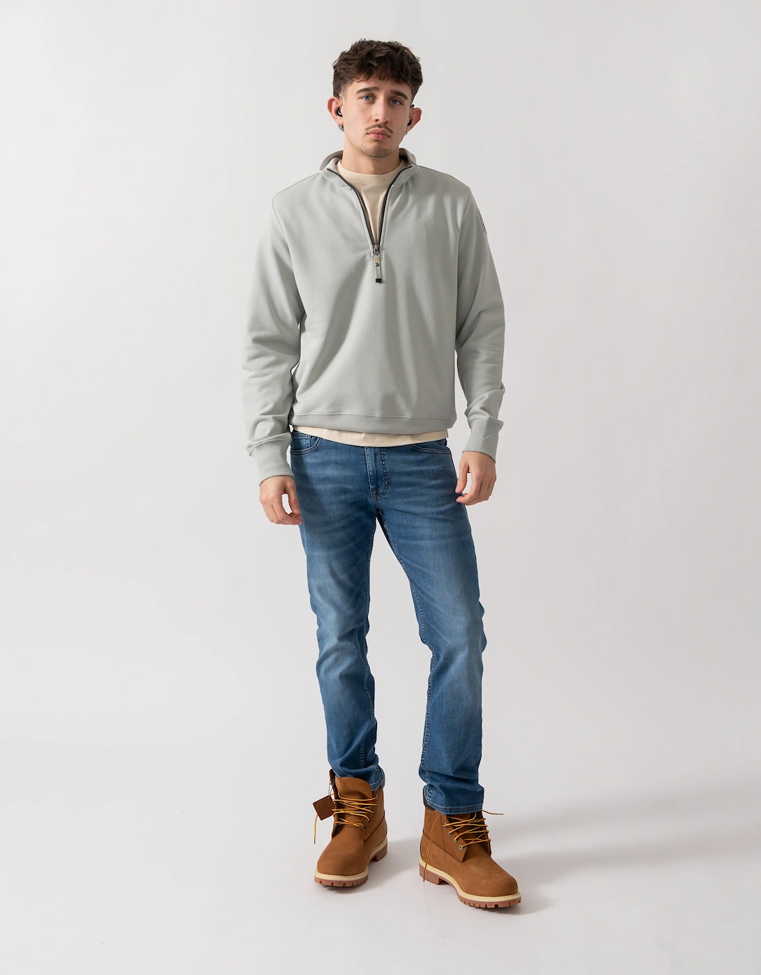 Parajumpers Broad Peak Mens 1/4 Zip Sweatshirt - Fresh Grey 271