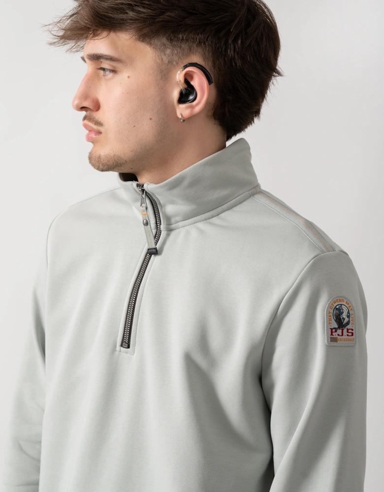 Parajumpers Broad Peak Mens 1/4 Zip Sweatshirt - Fresh Grey 271