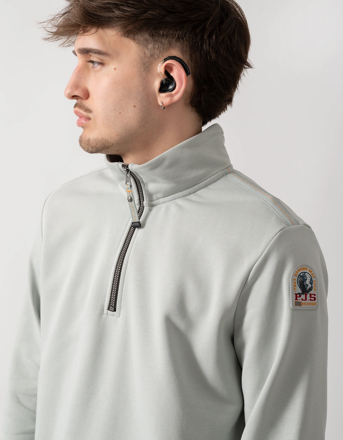 Parajumpers Broad Peak Mens 1/4 Zip Sweatshirt - Fresh Grey 271