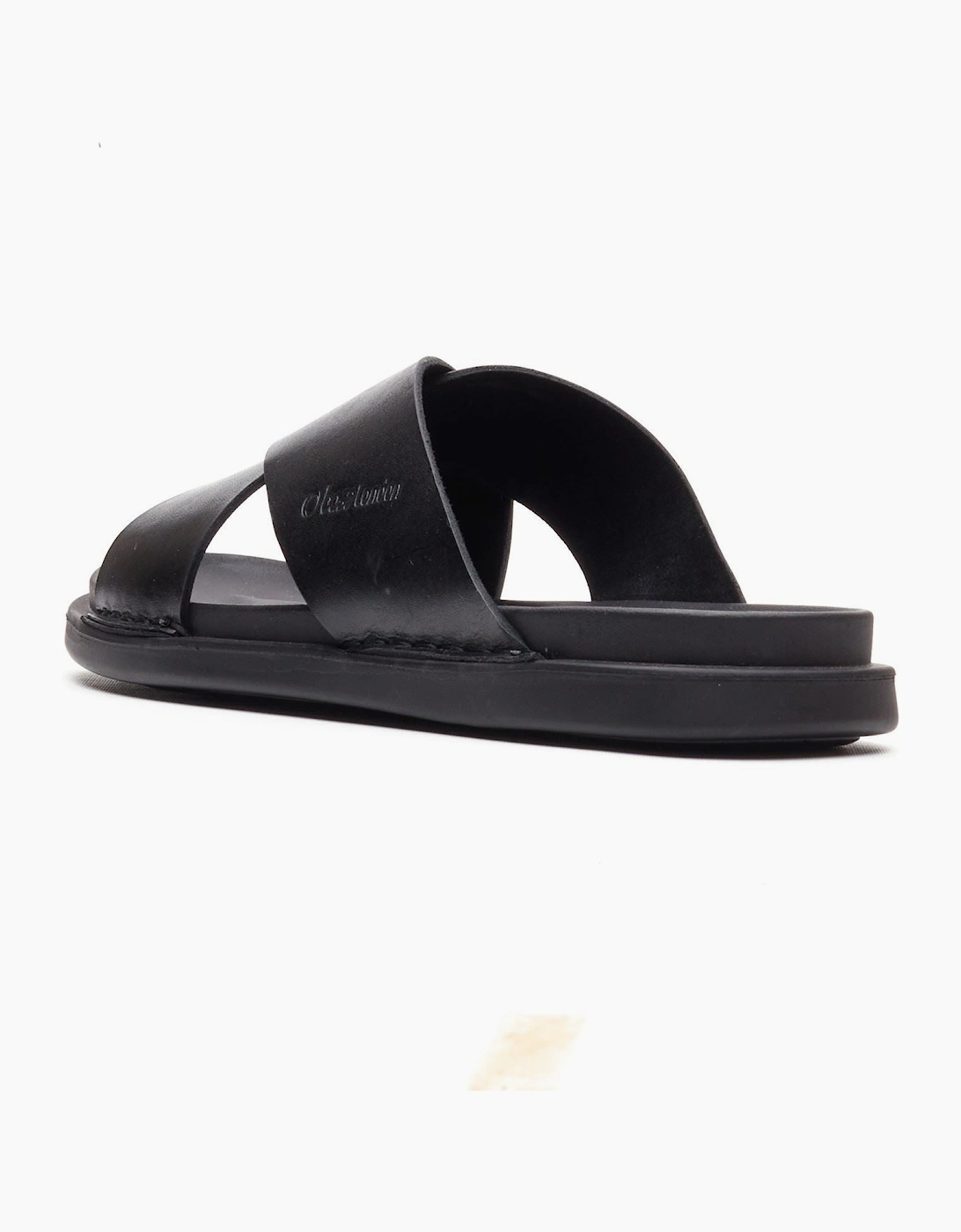 Base London Drift Leather Men's Black Sandals