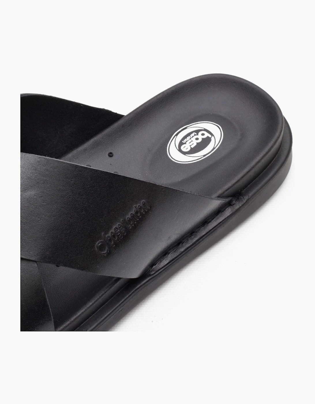 Base London Drift Leather Men's Black Sandals