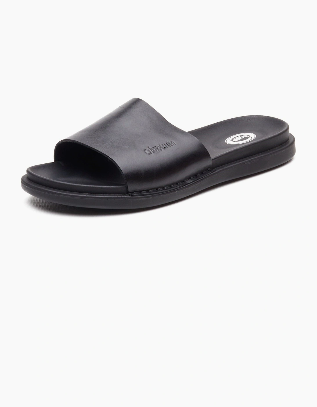 Base Men's Black London Albany Leather Slides - Size 11