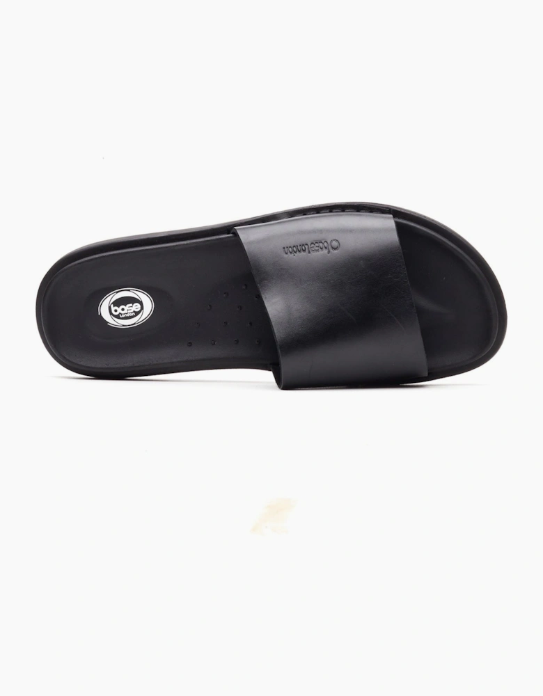Base London Albany Leather Men's Black Slides