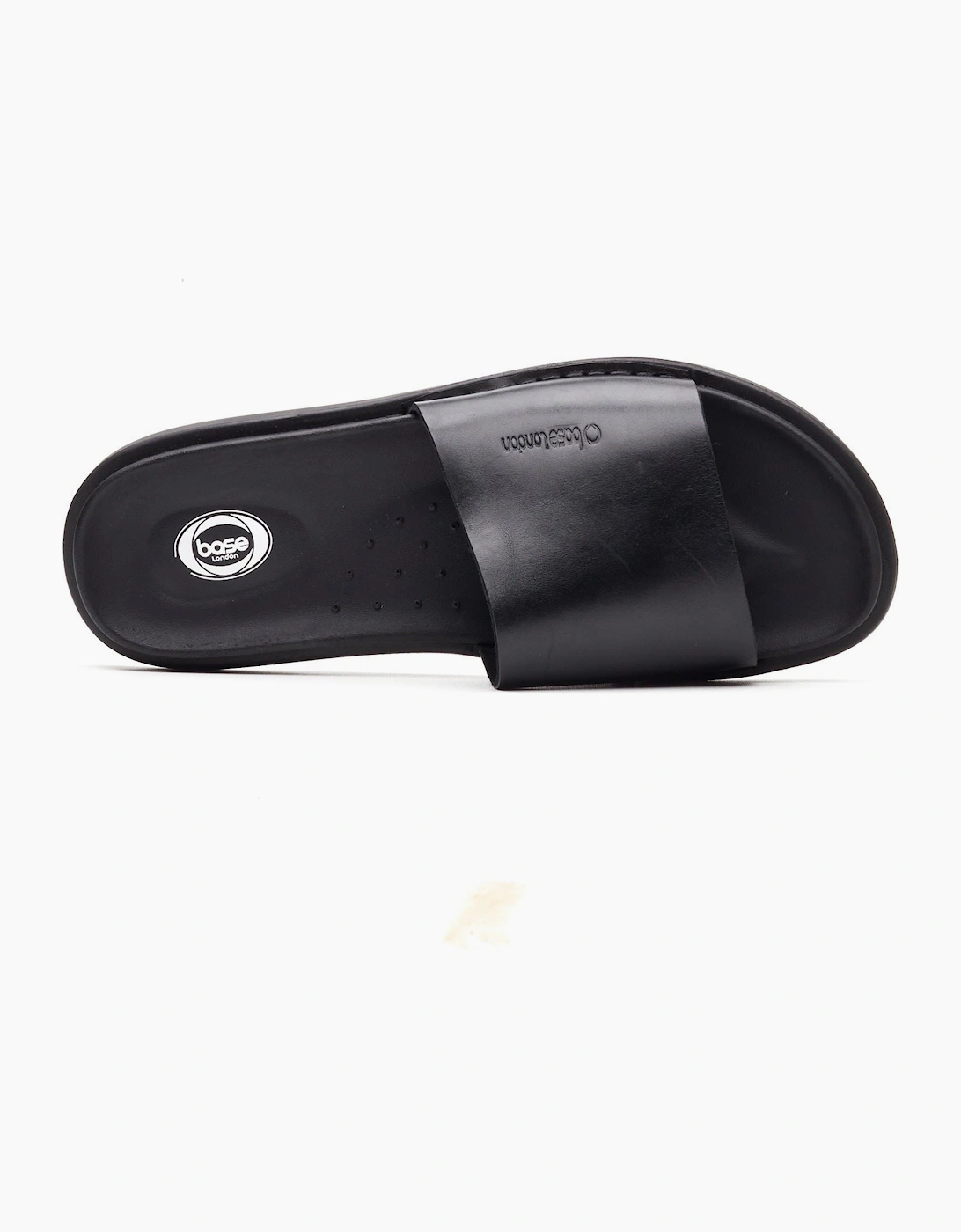 Base London Albany Leather Men's Black Slides