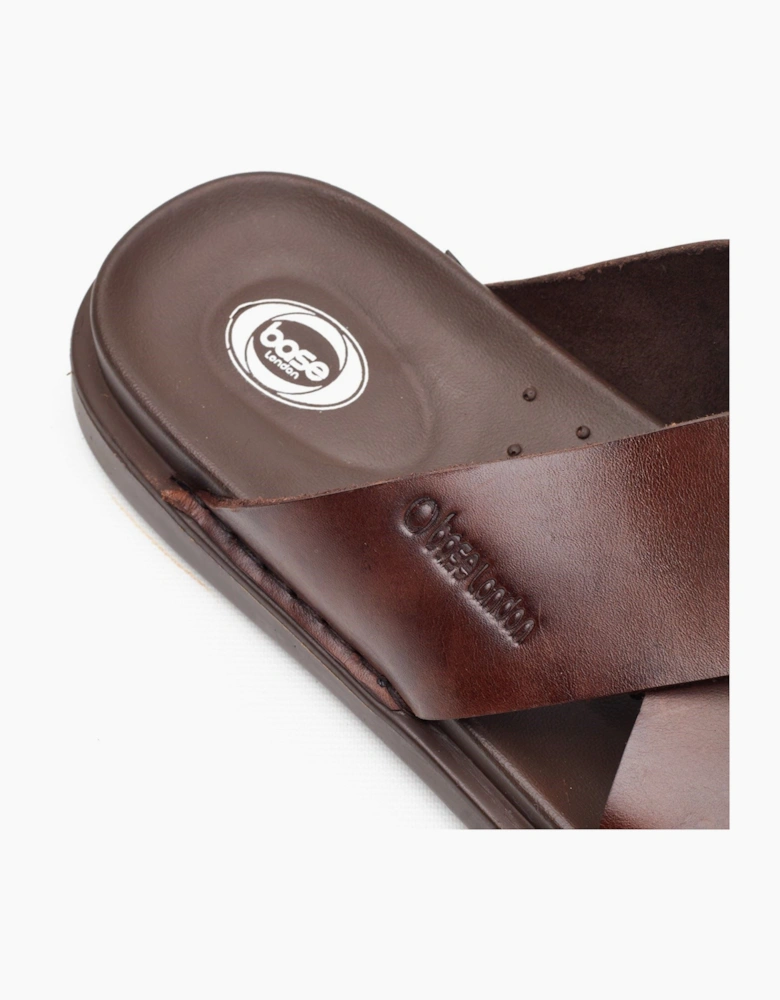 Base London Drift Leather Men's Brown Sandals