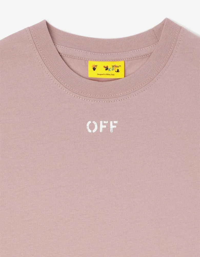 Off-White Girls Off Stamp 2 Pack T-Shirt Set in Pink