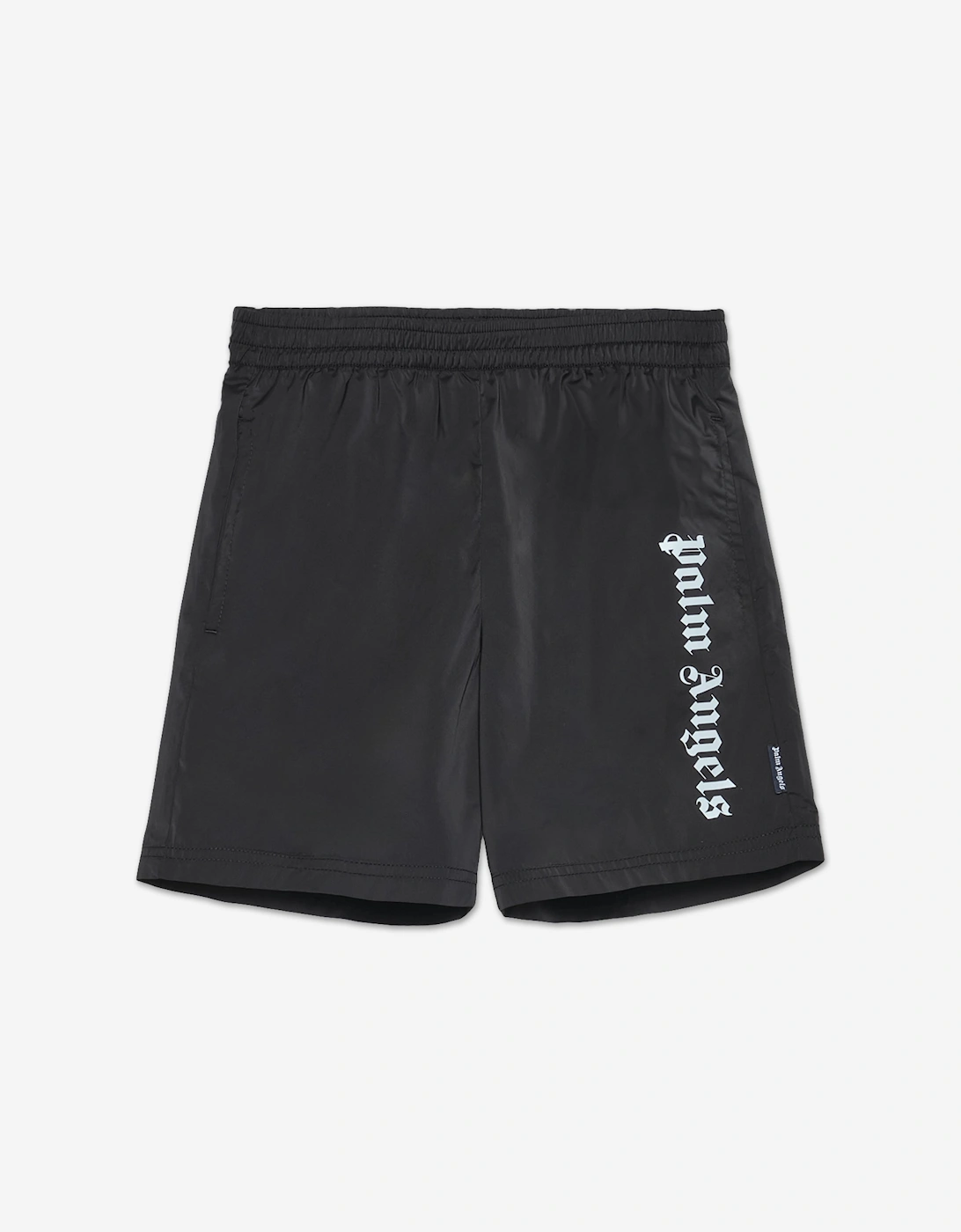 Palm Angels Boys Overlogo Swim Shorts in Black