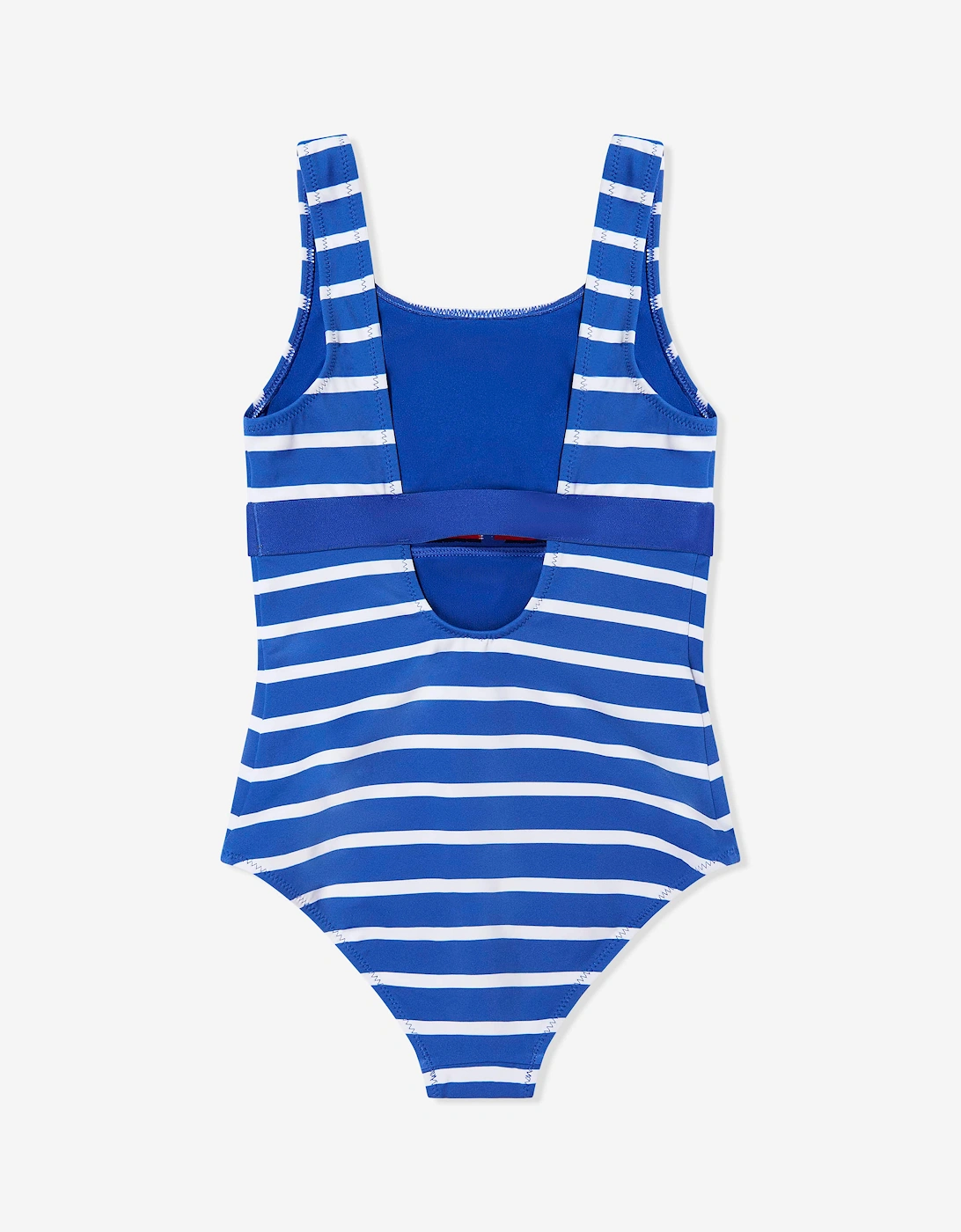 Tommy Hilfiger Girls Square Neck Striped Swimsuit in Blue