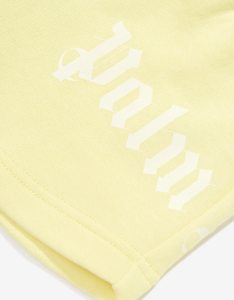 Palm Angels Girls Overlogo Sweat Shorts in Yellow