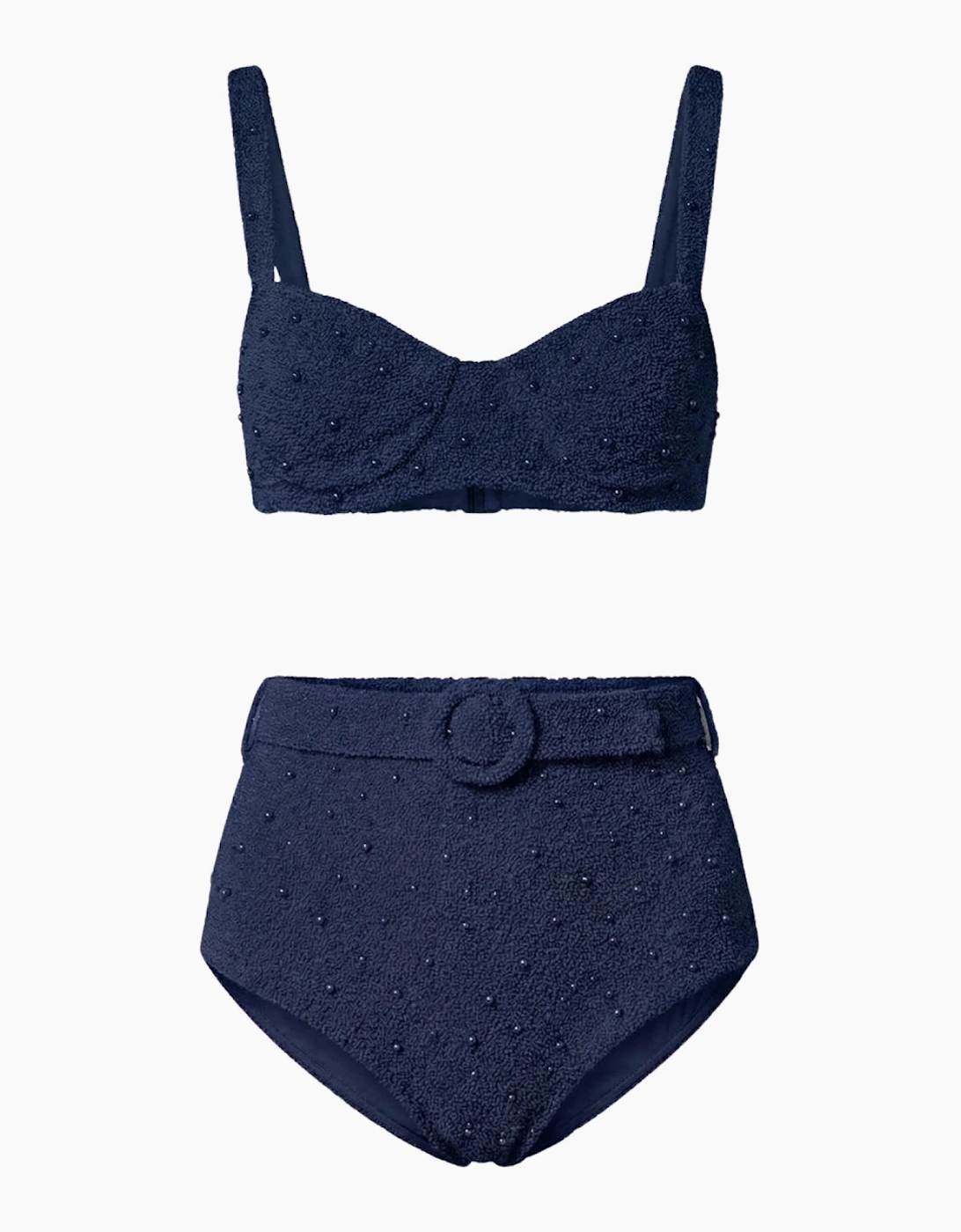 Heidi Hand Beaded Bikini Bottom Navy in Stock