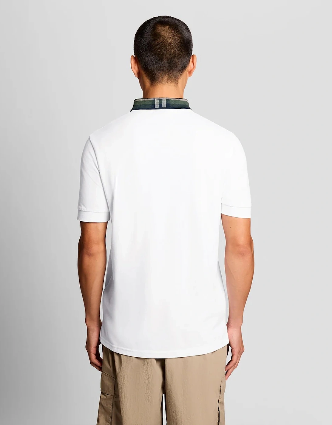 Lyle & Scott Tartan Collar Polo Shirt - White