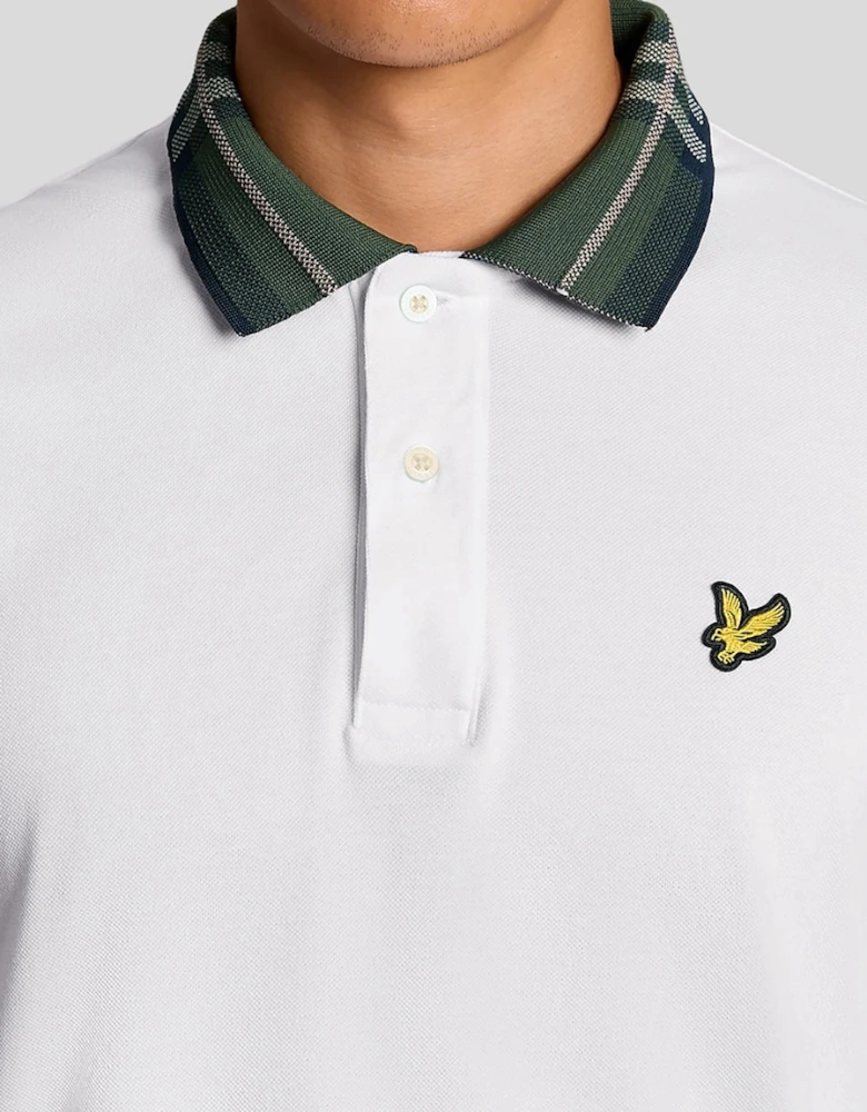 Lyle & Scott Tartan Collar Polo Shirt - White