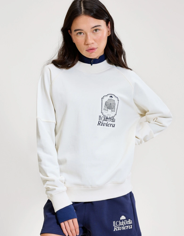 Rosmara Sweatshirt - Off White/Dark Blue