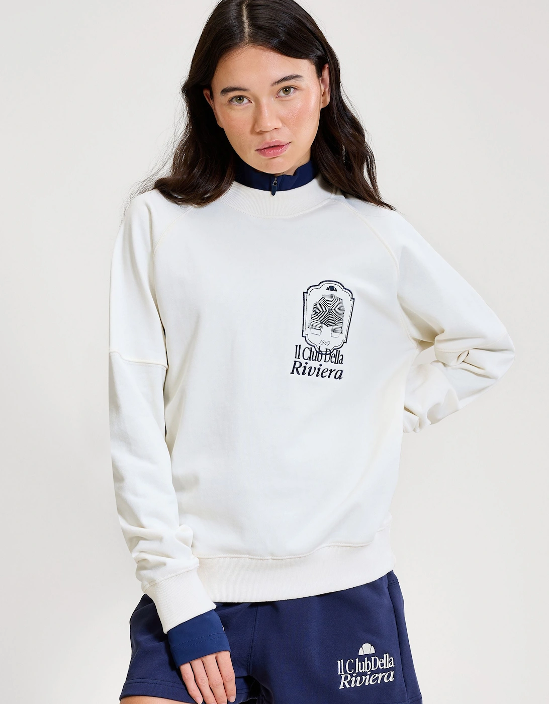 Rosmara Sweatshirt - Off White/Dark Blue