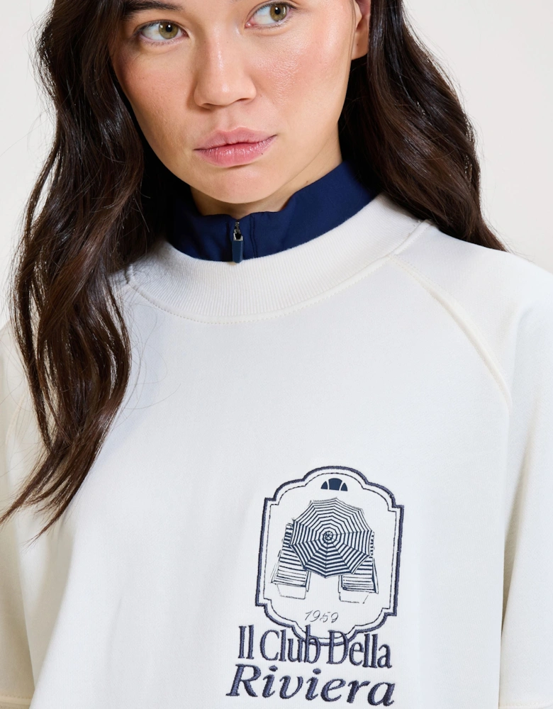 Rosmara Sweatshirt - Off White/Dark Blue