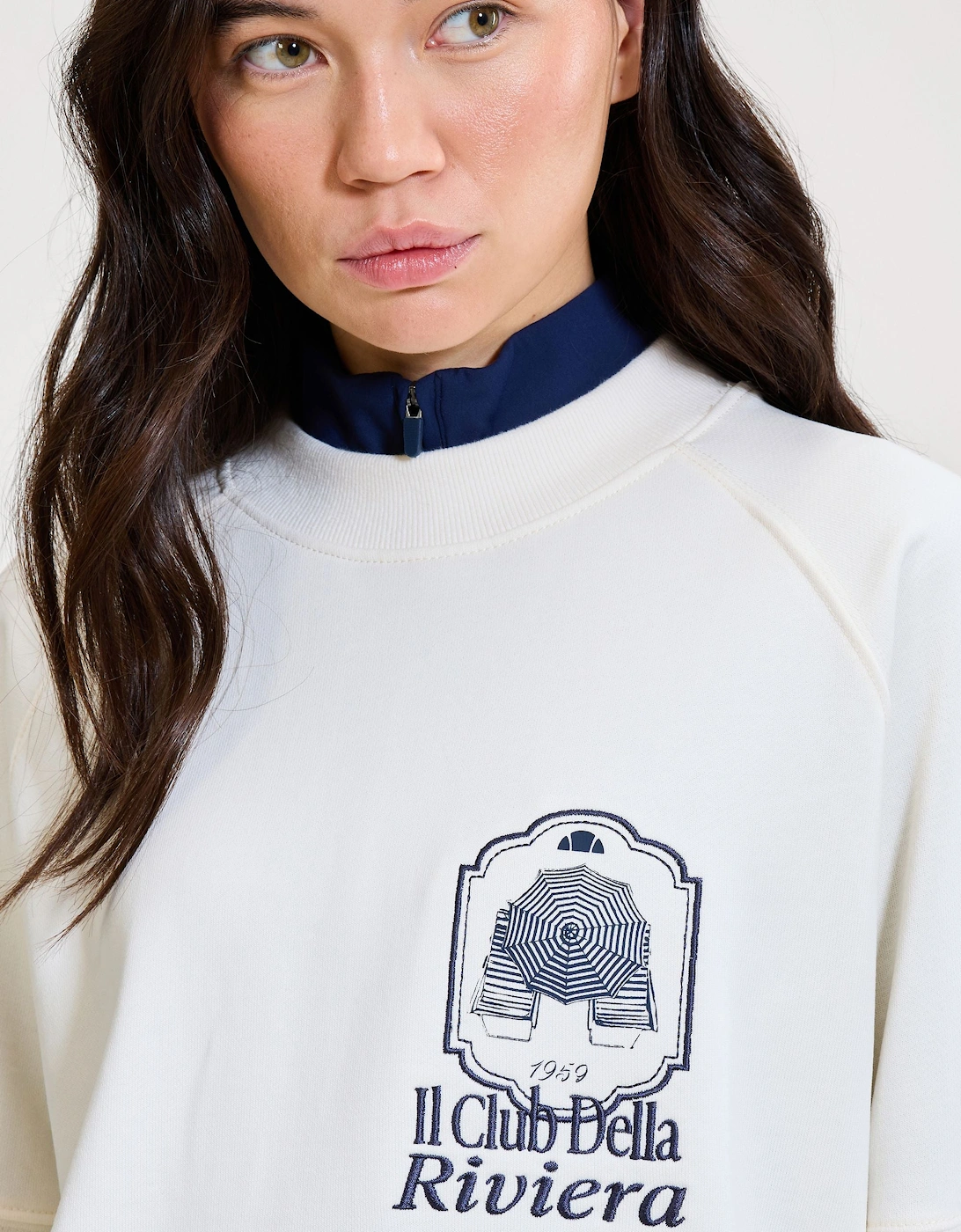 Rosmara Sweatshirt - Off White/Dark Blue