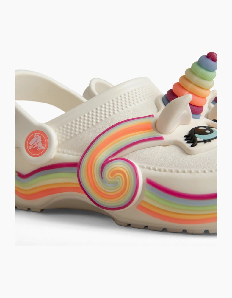 Crocs CLASSIC IAM UNICORN LIGHTS Unisex Kids Clogs Chalk