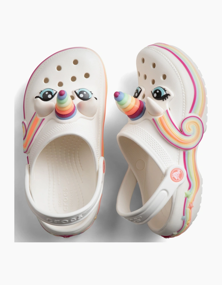 Crocs CLASSIC IAM UNICORN LIGHTS Unisex Kids Clogs Chalk