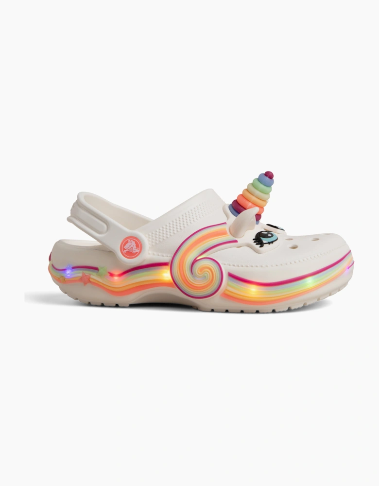 Crocs CLASSIC IAM UNICORN LIGHTS Unisex Kids Clogs Chalk