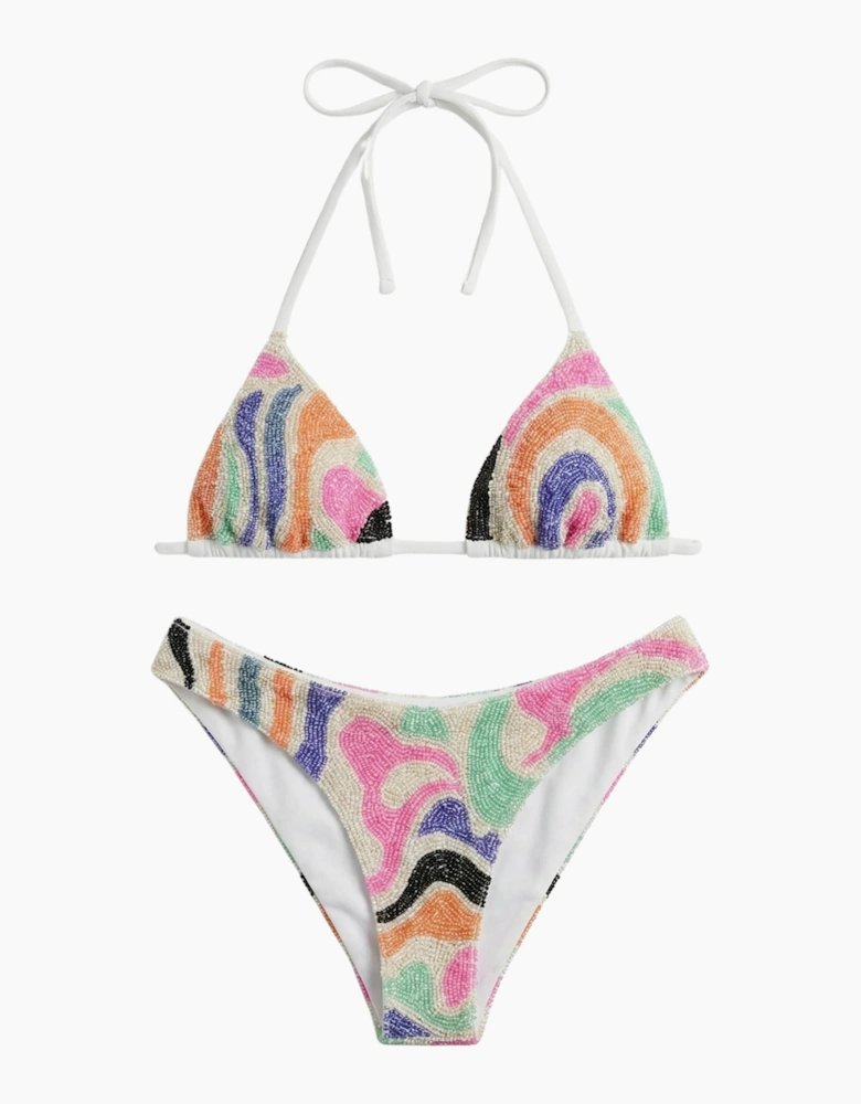 Ocean Wave White Bikini Top