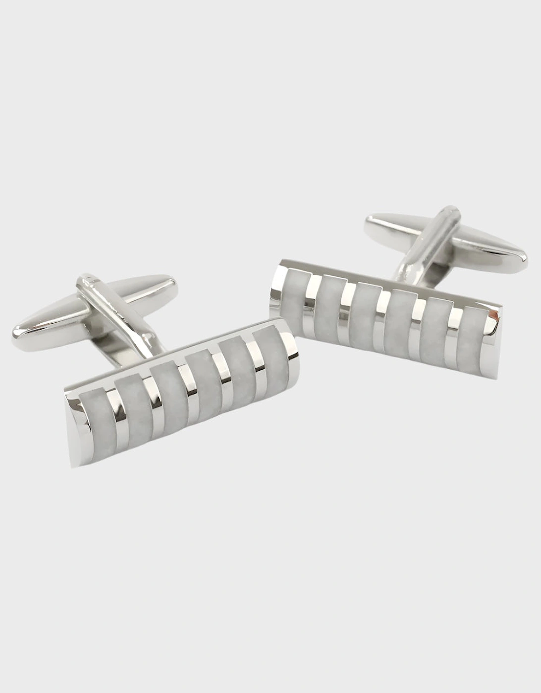 Sophos Cylinder 3 Stripe Cufflinks - Mother of Pearl