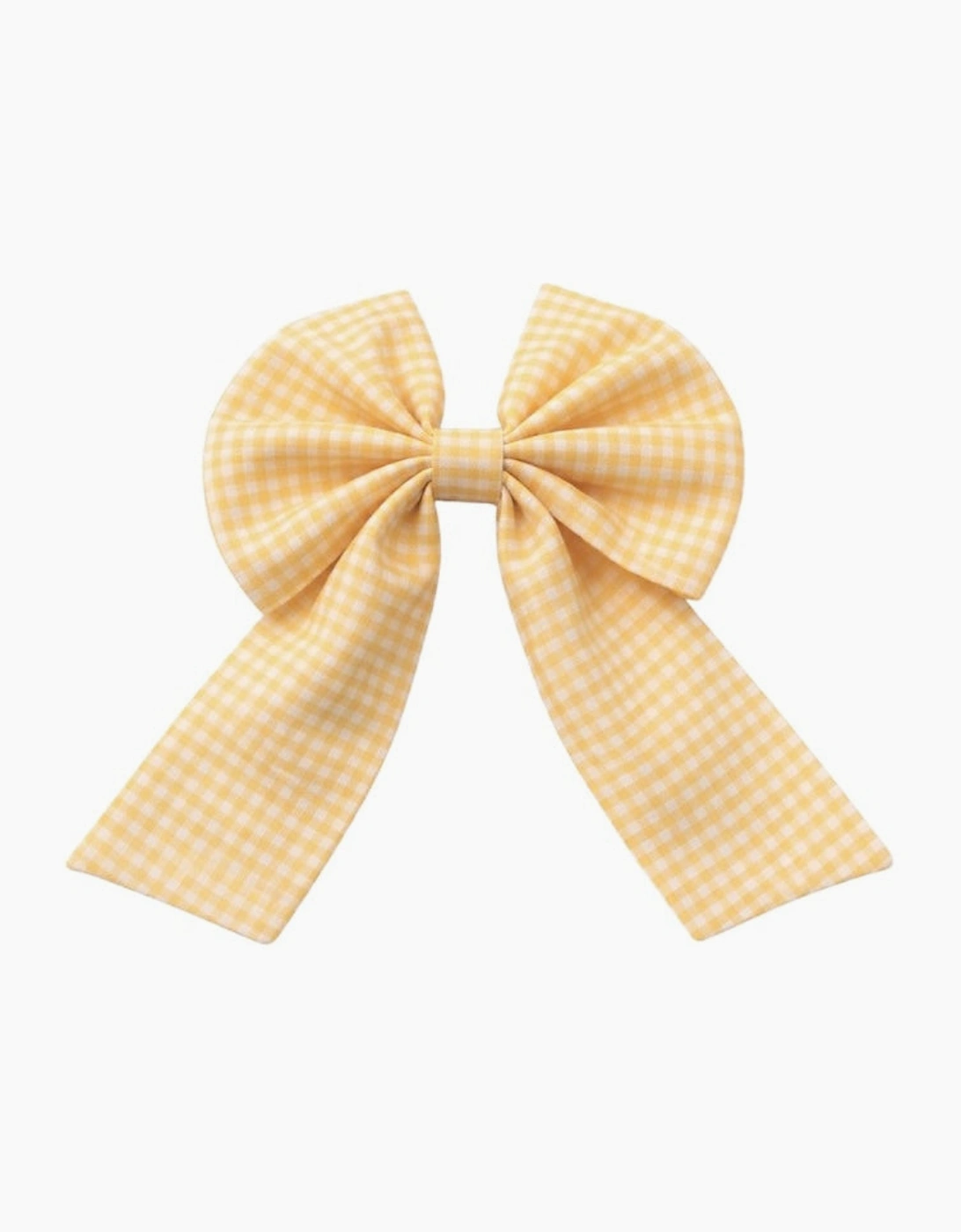 Girls Yellow Gingham Hair Bow Clip, 2 of 1