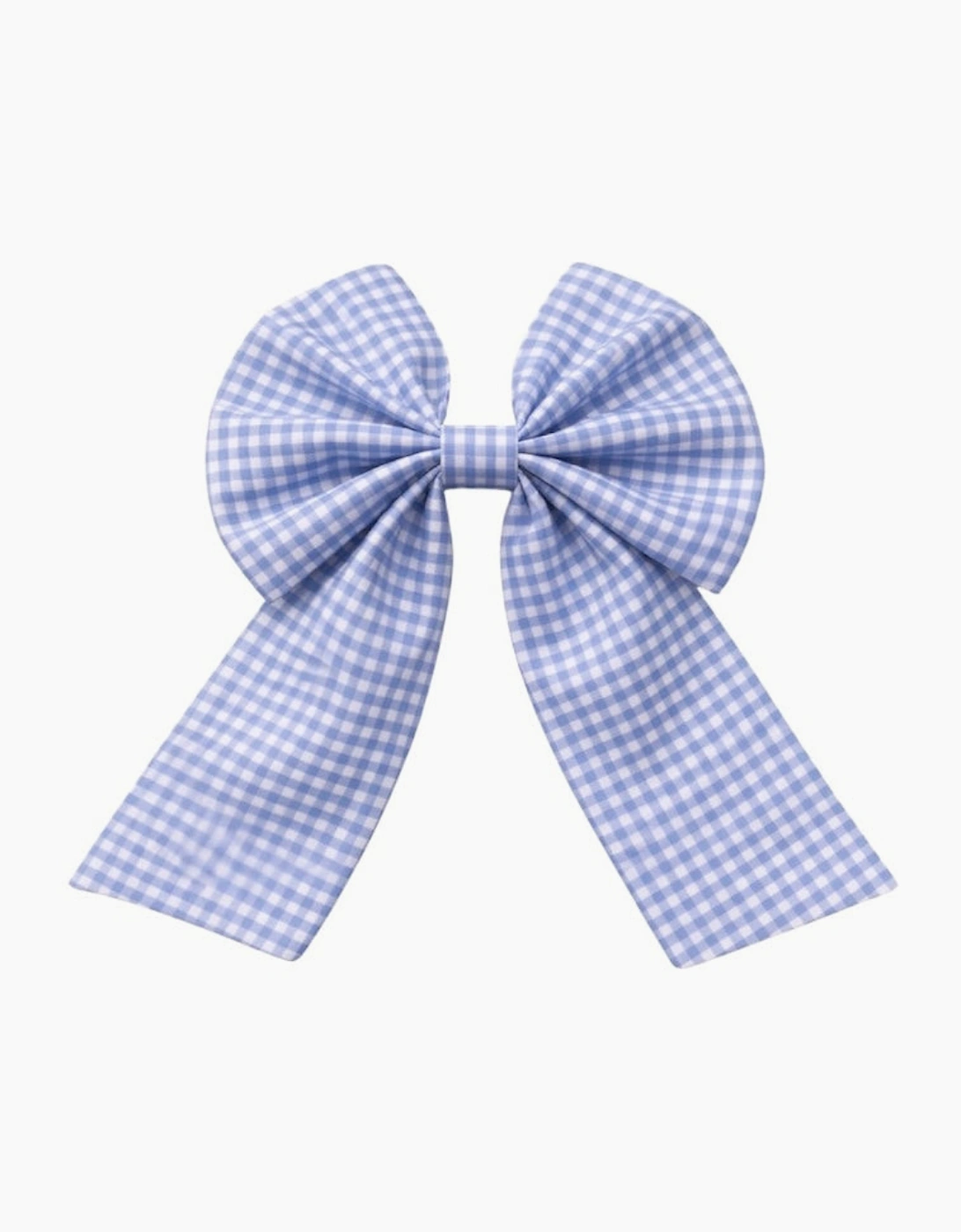 Girls Pale Blue Gingham Hair Bow Clip, 2 of 1