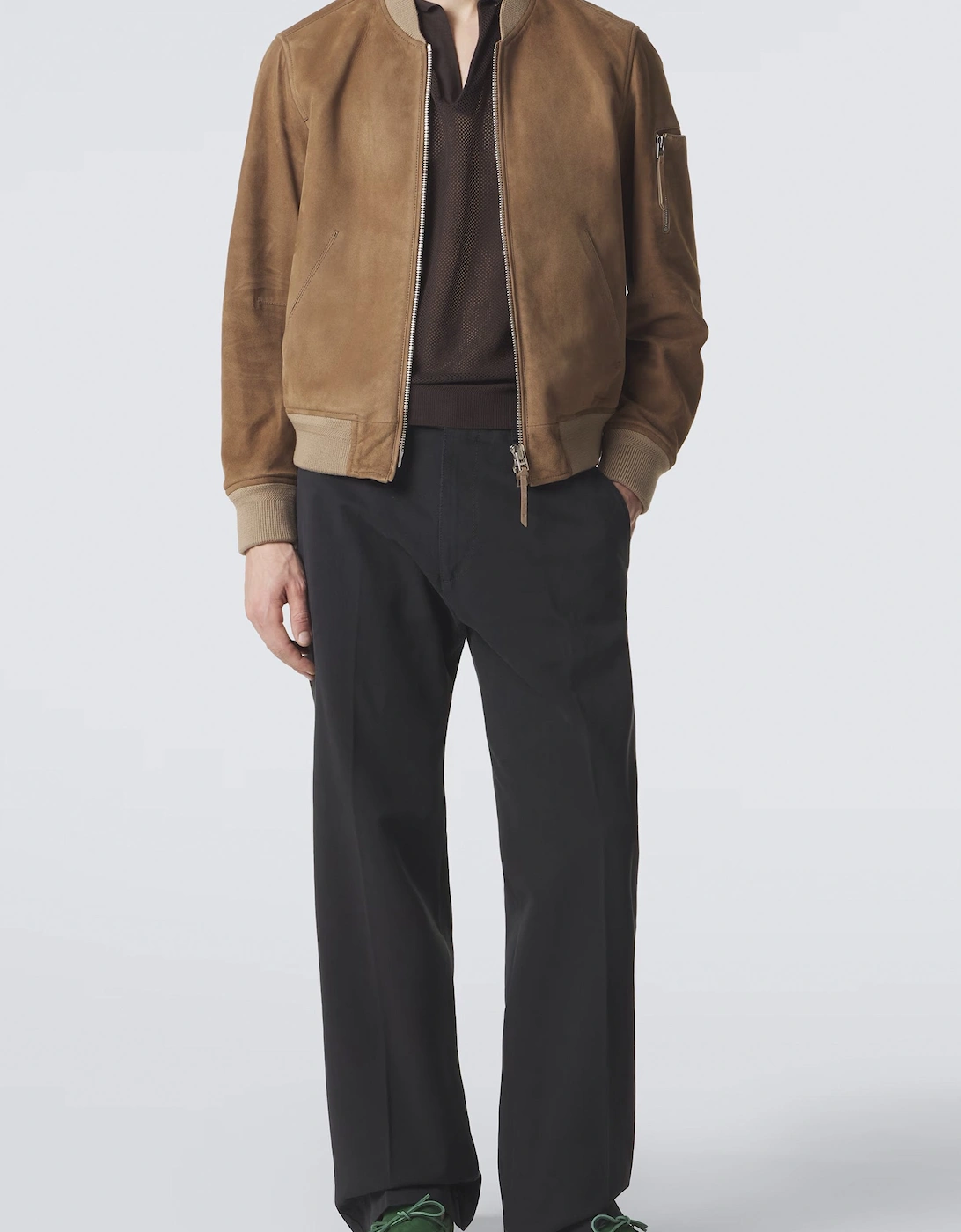 Light Suede Bomber Beige