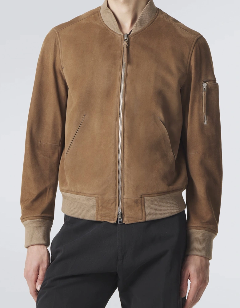 Light Suede Bomber Beige
