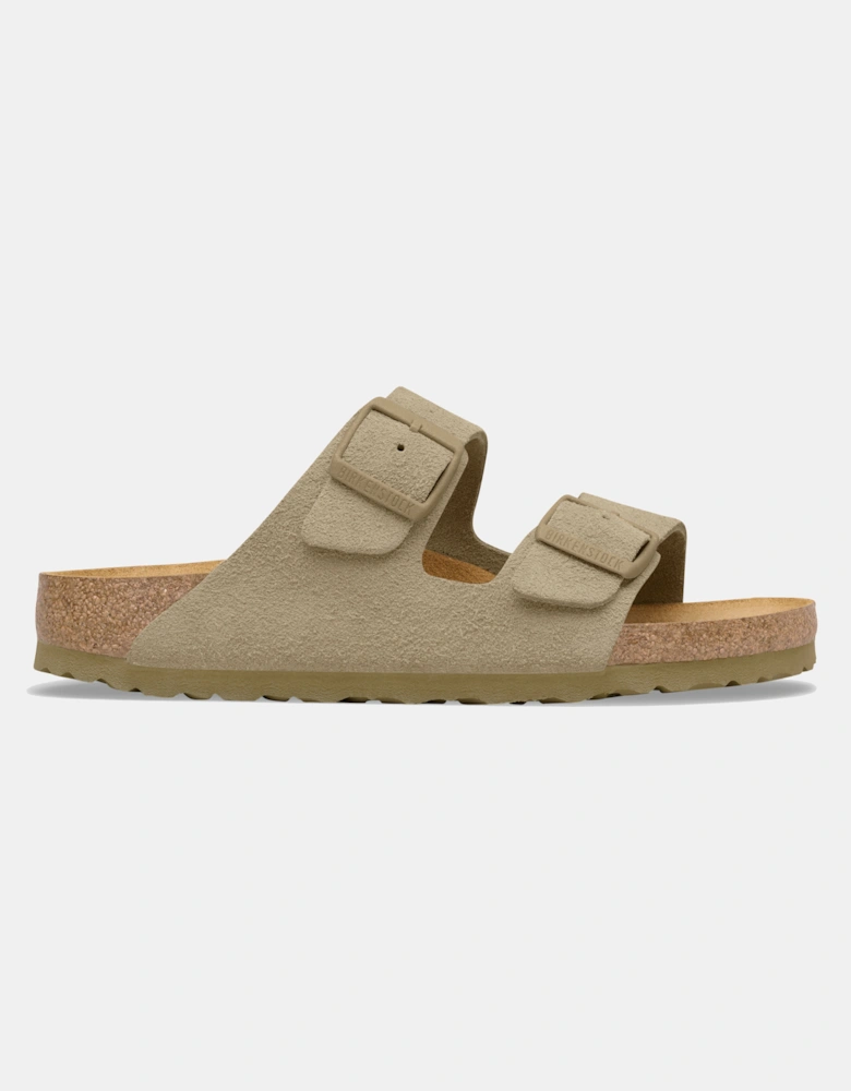 Birkenstock Arizona Suede Leather Womens Sandals - Faded Khaki