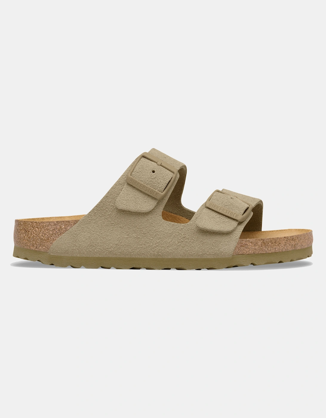 Birkenstock Arizona Suede Leather Womens Sandals - Faded Khaki