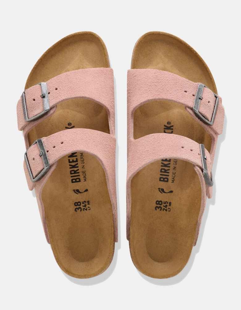 Birkenstock Arizona Suede Leather Womens Sandals - Pink Clay