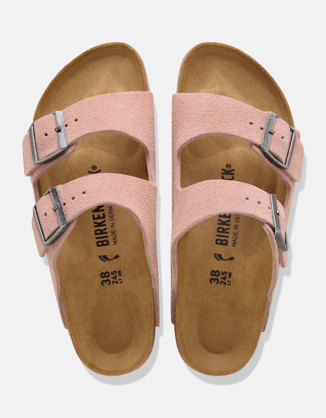 Birkenstock Arizona Suede Leather Womens Sandals - Pink Clay