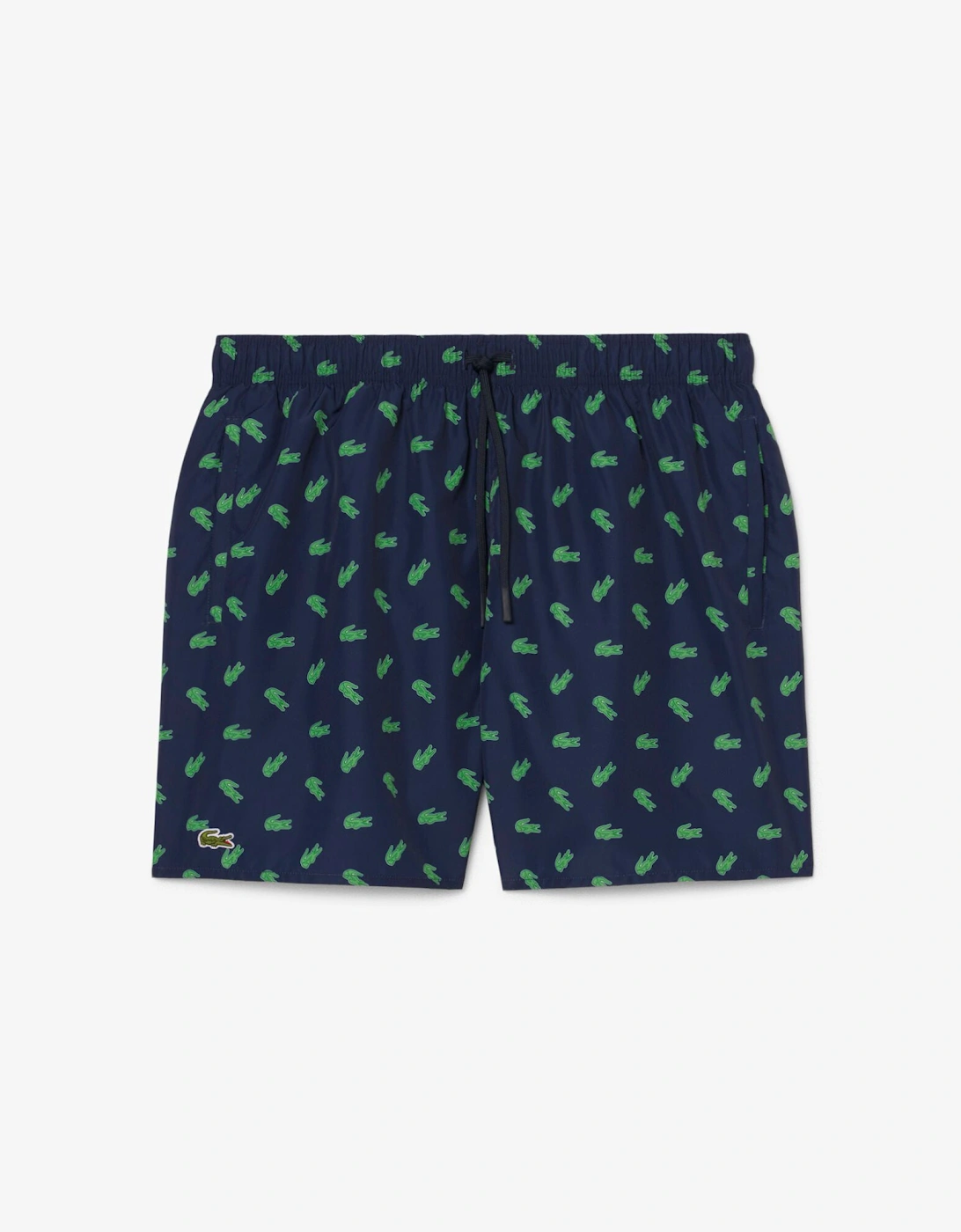 Lacoste Mid Length Crocodile Print Mens Swim Trunks - Navy Blue 166, 6 of 5