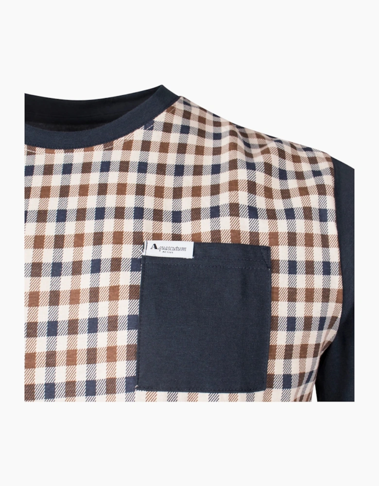 Aquascutum Active Iconic Front Pocket Navy Blue T-Shirt