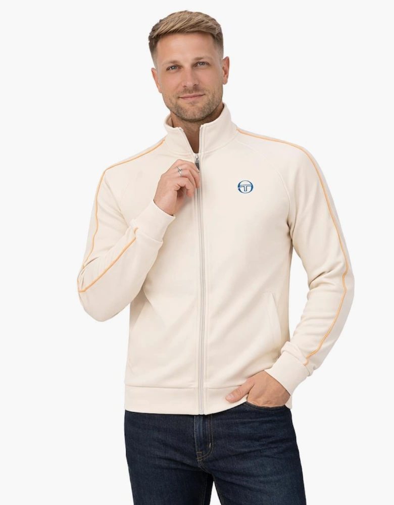 Sergio Tacchini Tasso Velour Track Top Jacket Sandshell/Orange Pepper