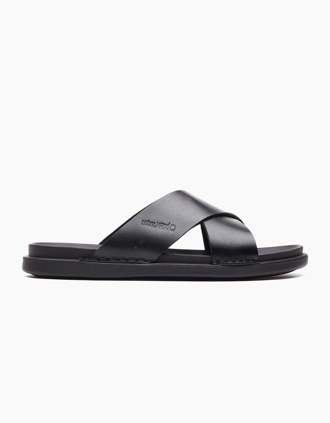 Base London DRIFT Mens Cross Strap Sandals Black, 7 of 6
