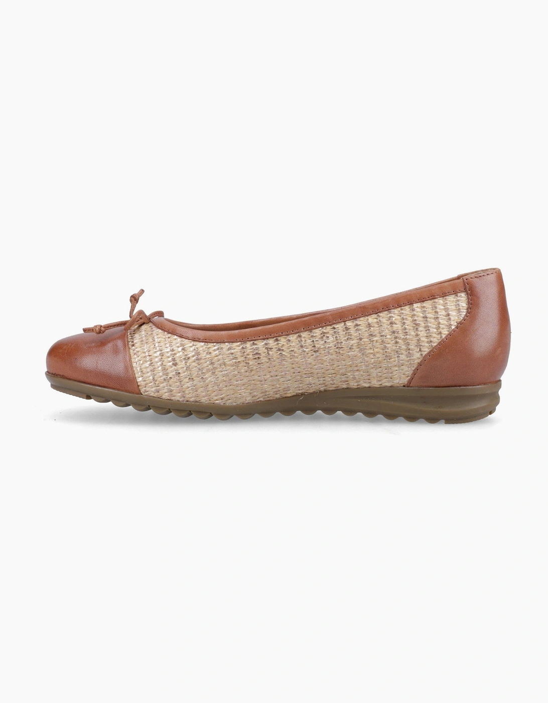 Hush Puppies LAURIE TOE CAP BALLERINA Womens Ballerina Shoes Tan