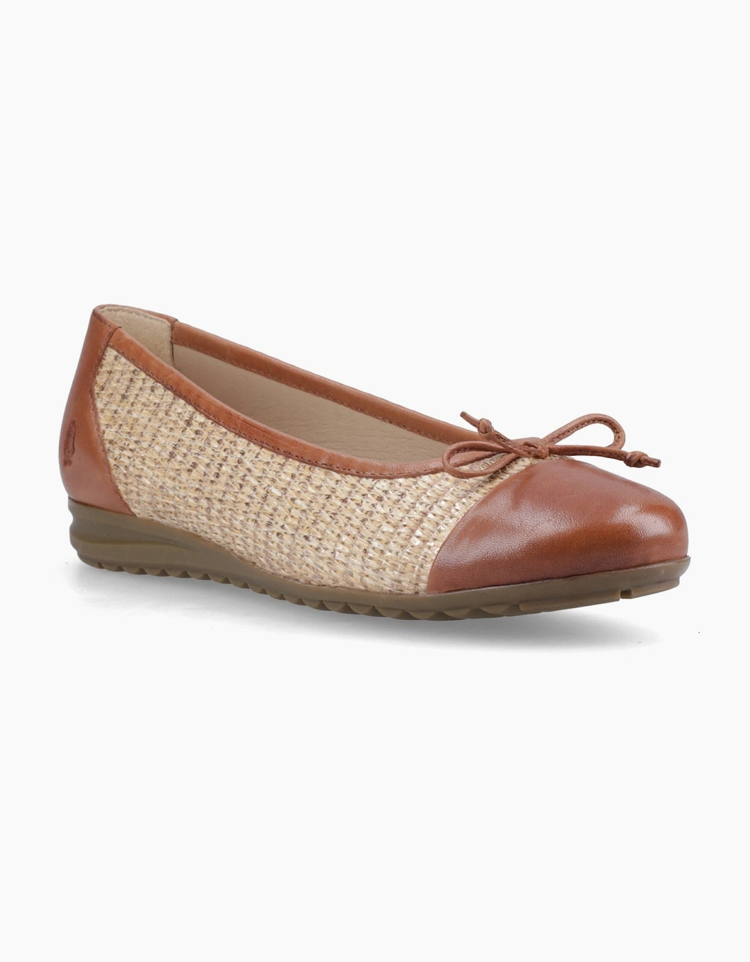 Hush Puppies LAURIE TOE CAP BALLERINA Womens Ballerina Shoes Tan